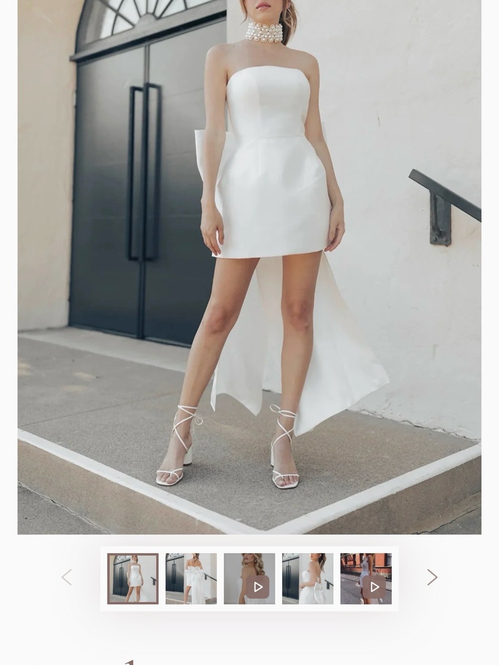 UNTAMED PETALS BY AMANDA JUDGE Strapless White High-Low Mini Gown
